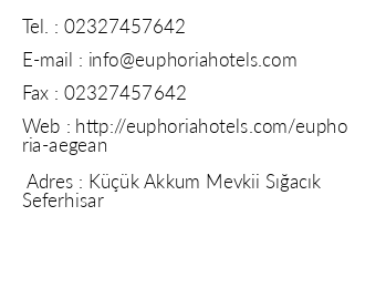Euphoria Aegean Resort & Spa iletiim bilgileri